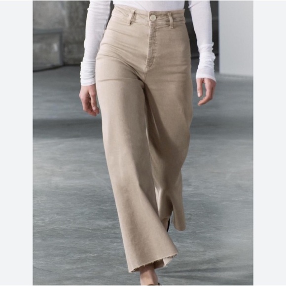 Zara The Marine Straight Wide Pants Sz 0 - Picture 1 of 11